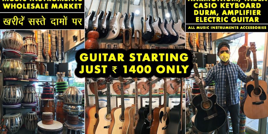 Cheapest Wholesale Musical Instruments Market || Guitars, Harmonium, Tabla, Keyboard, Sitar In Cheap