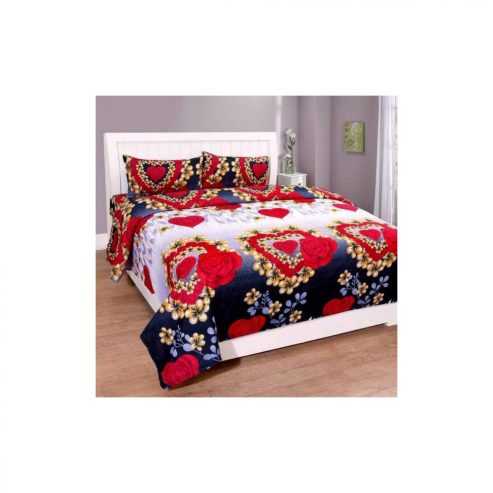 Mhi Brothers 144 TC Microfiber Double Floral Bedsheet