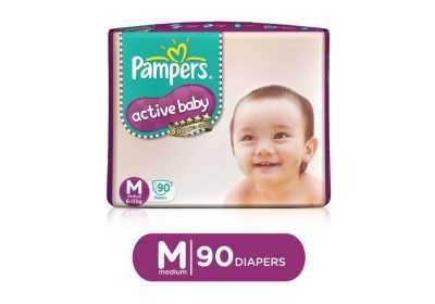 pampers active baby diapers taped medium size