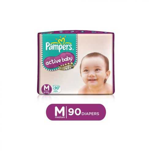 pampers active baby diapers taped medium size
