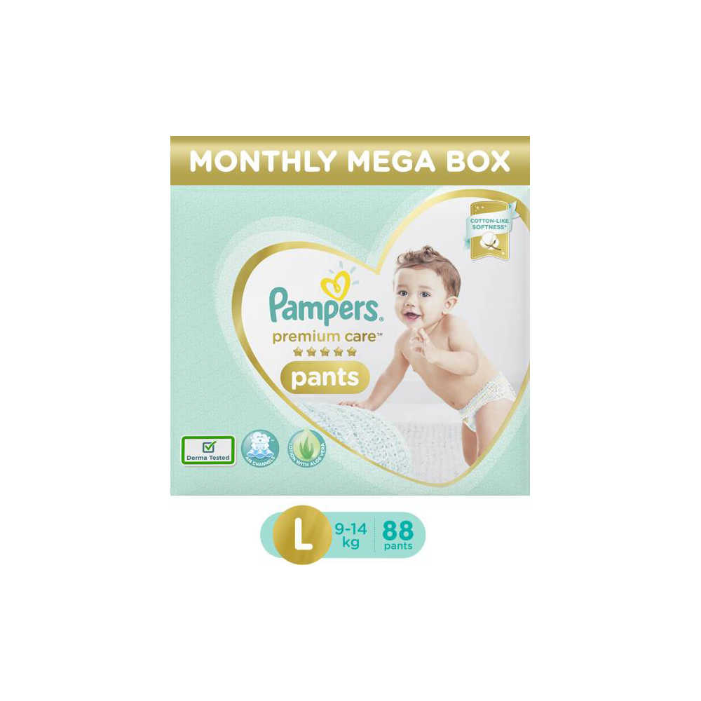 Buy Pampers Premium Care Pants L 30 count 9  14 kg Online at Best  Prices in India  JioMart