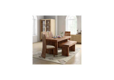 perfect homes purewood sheesham 6 seater dining set with bench