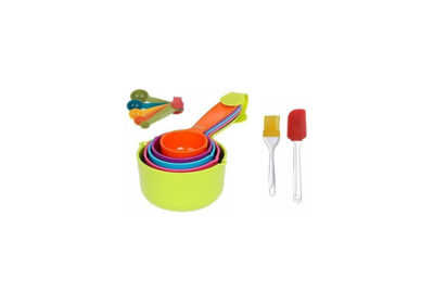 wanqlyn 1020 combo 10pcs colourfull measuring cups spetula set brush kitchen tool set