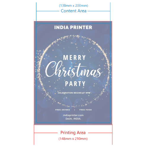 India Printer Invitation Card A5 Margins
